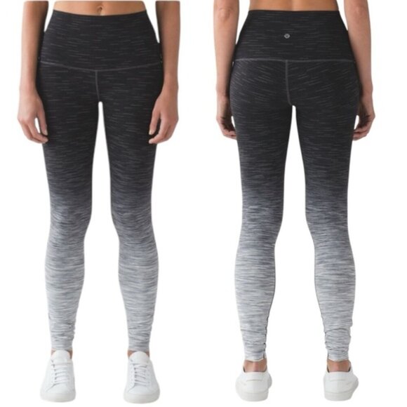 Lululemon Wunder Under Hi-Rise Tight Size 4 *Ombre 31" Space Dye Black D… - Picture 1 of 13